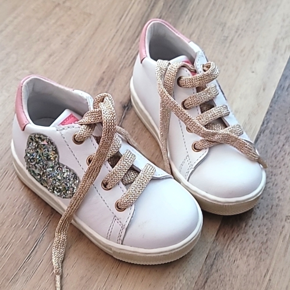 NWOB Falcotto Italian Leather Baby High Top Sneakers 21